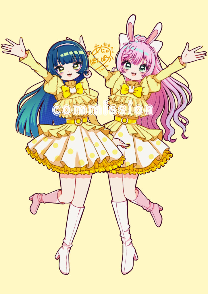 Vsinger猫目石ネモ様&Vtuber宇佐木そら様 グッズイラスト 